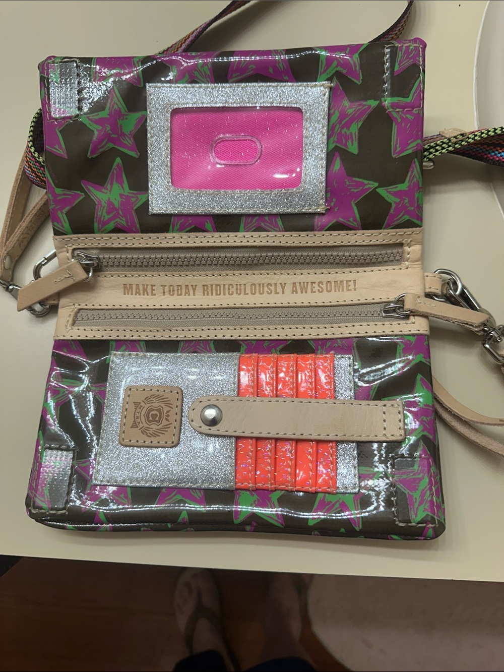 Consuela Green & Pink Star Crossbody Bag - Picture 4 of 4